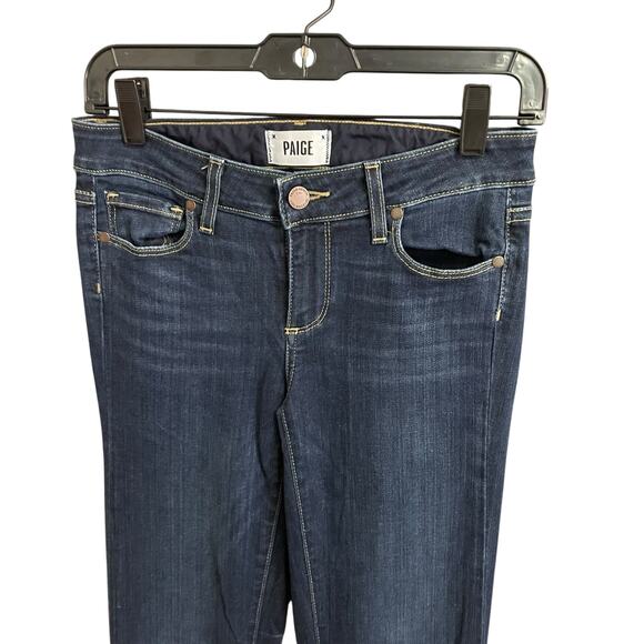 Paige Fiona Dark Wash Denim Mid Rise Flare Leg Jean Womens Size 26 - Picture 3 of 7